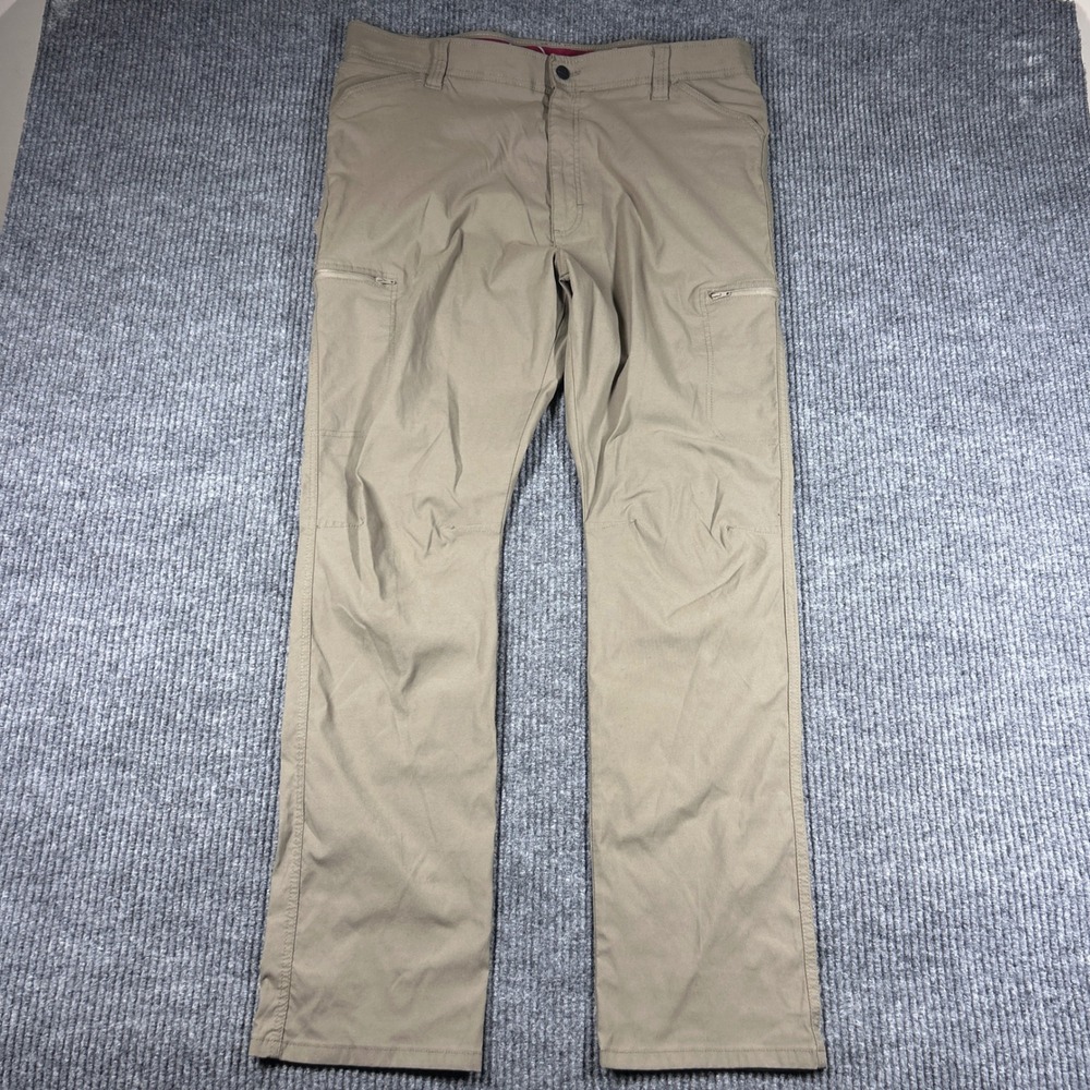Wrangler Pants Men's 40x32 Tan Workwear Outdoor Cargo Khaki Hiking Stretch